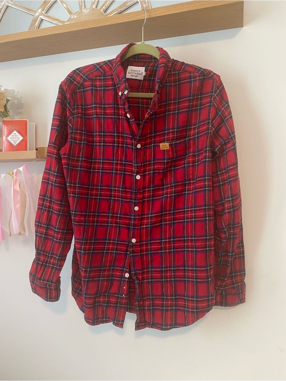 Simply Southern Red Plaid Button-Up Shirt
